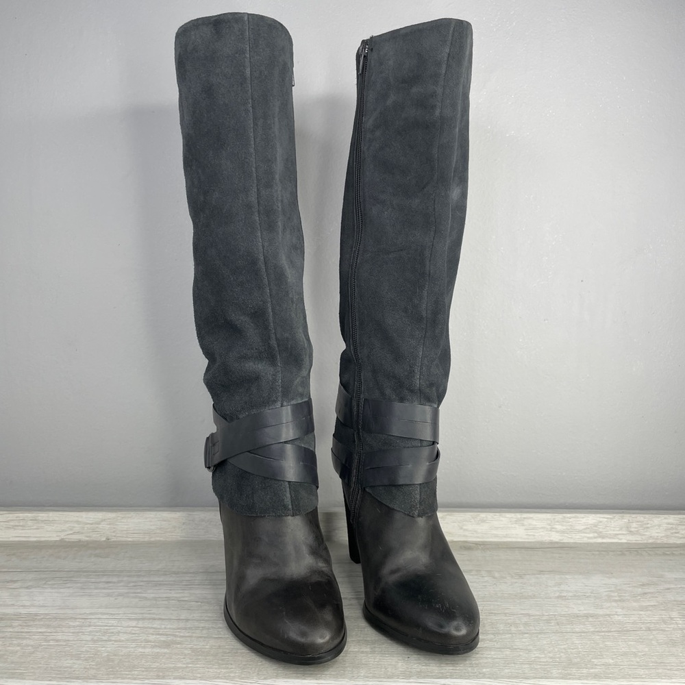 Like New! Carlos by Carlos Santana Mystery gray suede and leather boots size 8 - Picture 11 of 11